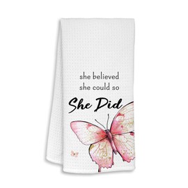 TAGDANK Congratulations Gifts for Women New Job Gifts College Graduation Gifts for Her - She Believed She Could so She Did - Inspirational Gifts for Women Cute Decoration Bathroom Towels 16x24 Inch