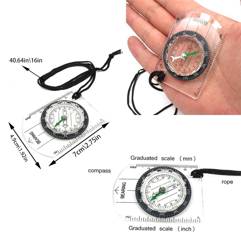 6 pcs Orienteering Compass, BOSOIRSOU Hiking Backpacking Compass Scout Compass