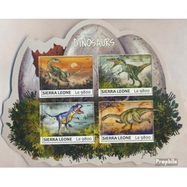 Sierra Leone 8725-8728 Sheetlet (complete. issue.) unmounted mint/never hinged ** MNH 2017 dinosaurs (Stamps for collectors) Amphibians/reptiles/dinosaurs