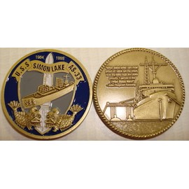 NAVY USS SIMON LAKE AS-33  SUBMARINE MADE IN USA CHALLENGE COIN