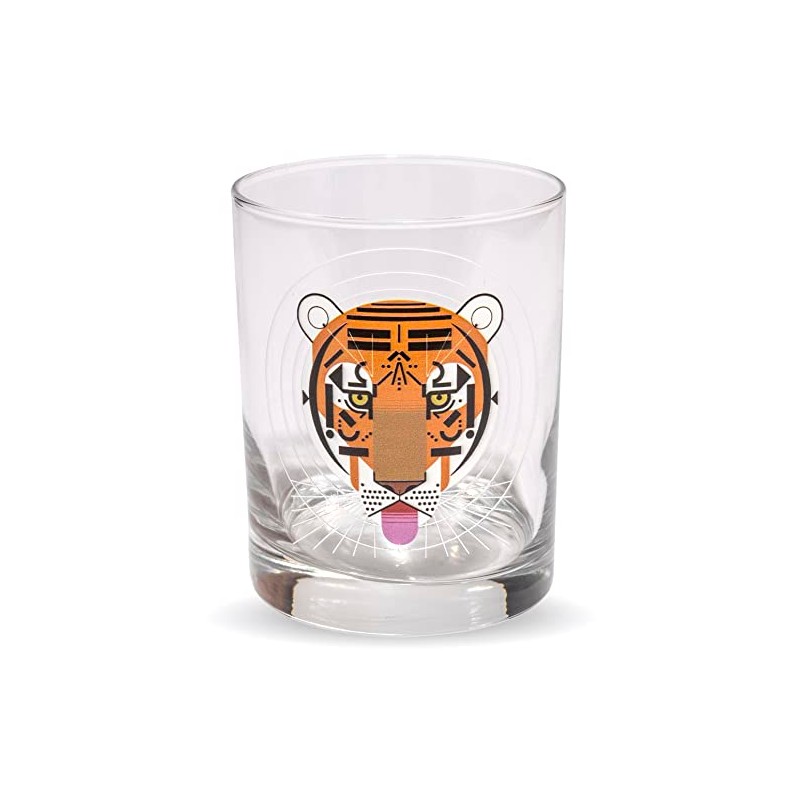 Charley Harper Cool Carnivore Double Old-Fashioned DOF Set of 4