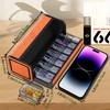 TOMSKYE Portable Pill Case, Large Capacity, 1 Week, 2 Times