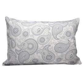 CAMEL PALMS Made in Japan 100% Cotton Pillow Case Zippered Moderate Thickness Fabric 43x63cm Paisley White