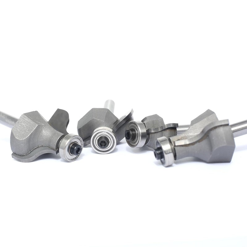 Akylin 4Pcs Ogee Fillet Router Bit Set,1/4" Shank,Bearing Guided Ogee