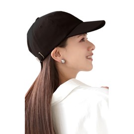 KYOWARABE Women's Cap, Hat, 2 Sizes, Deep, UV, UV Protection, Blackout, Stylish, Sunburn Protection, 100% UV Protection, UPF 50+, Black, 55.0 cm
