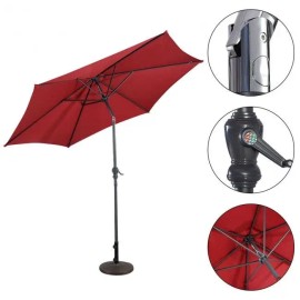 10 Feet Outdoor Patio Umbrella with Tilt Adjustment and Crank Dishes & Plates Product Categorycolor: wine Color