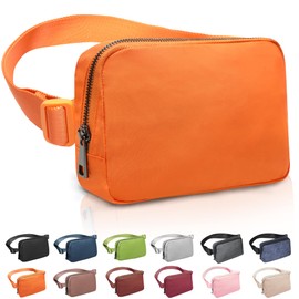 ZOMAKE Bum Bag for Women Men - Sport Bumbag Ladies Fanny Pack for Running Hiking Waist Packs Multi Pockets Water Resistant Waist Bag for Dog Walking Travel(Orange)