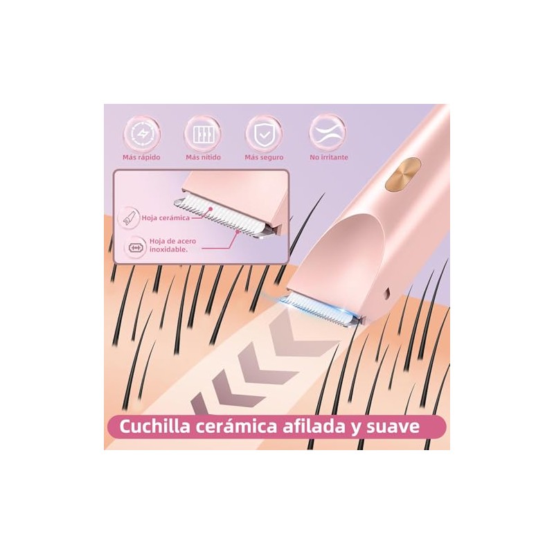 Depiladora Eléctrica y Rasuradora para Mujer 2 en 1, Doble