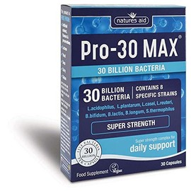 Natures Aid Natures Aid Pro-30 MAX (30 Billion Bacteria) 8 Strain Complex 30 Vcaps
