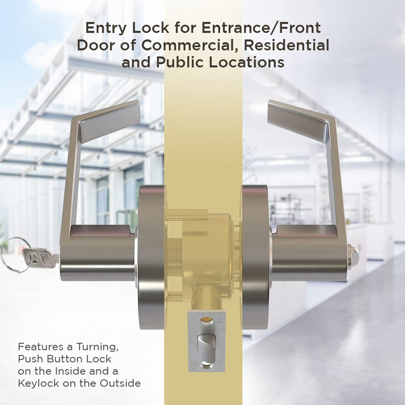 LANITI Commercial Door Handle Lever Set | Passage/Closet Lock |