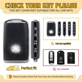 FT FUNTOR for Mazda Key Fob Cover,4 Buttons TPU Key Cover with Golden Edge,Compatible with Mazda 3/6/3 Hatchback/CX-5/CX-6/CX-9/CX30/CX-50/CX-70/CX-90 (White)