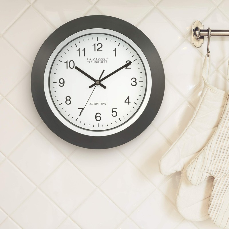 La Crosse Technology 404-1236 13.5 Inch Atomic Analog Wall Clock,