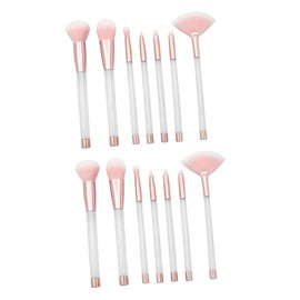 Beavorty 14 Pcs Diy Cosmetic Makeup Tool Crystal Handle Brush Set Makeup Brush Set for Women