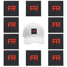 10 Pcs FR Iron-On Patches for Clothes, FR for Jeans, Hats, Backpacks - Multi-Purpose Fabric.(Black Red)
