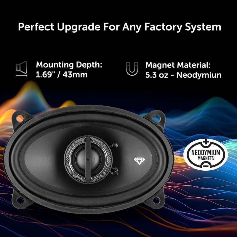 BLACK DIAMOND DIA-46.2 4x6 Coaxial Car Speakers – 2-Way Full