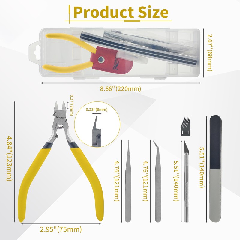 BOOSDEN Gundam Model Tool Kit, 13pcs Hobby Building Tool Set,