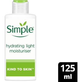 Simple Kind to Skin Hydrating Light Moisturiser Skin Care Product with Pro-Vitamins B5 and E for 12-Hour Moisturisation 125 ml