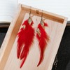 Feather Earrings for Women Boho Bohemian Long Tassel Drop Dangle