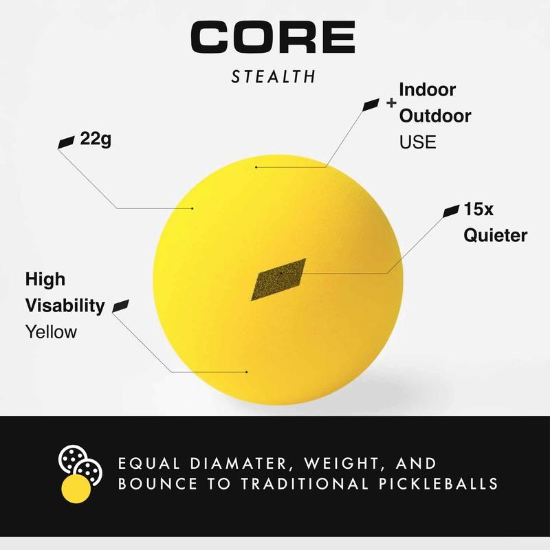 Stealth Pickleball Balls - Quiet Outdoor & Indoor Pickleball Balls