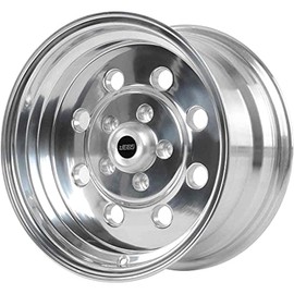 JEGS Sport Star Aluminum Wheel 15” x 8” | 5 x 4.5” Wheel Bolt Pattern Spacing | 0 mm Offset | 4.5” Backspacing | Polished Finish | 3.27” Center Bore | Includes Center Cap