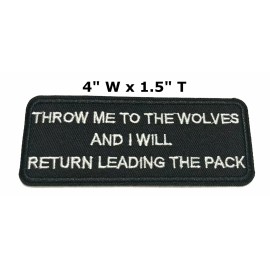 Superheroes Gear Throw Me To the Wolves Embroidered Patch Iron-On Biker Badge Emblem Applique