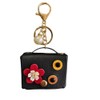 Mini Handbag Coin Purse Keychain for Women,Black Pendant Keyrings Makeup