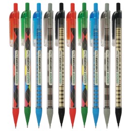iCheckers Mechanical Pencils, 0.7mm Lead Size, Pack of 10, Propelling Pencil, Write Draw Sketch Shade Draft, School Office Home Use, iZOFAX Black Ball Pen