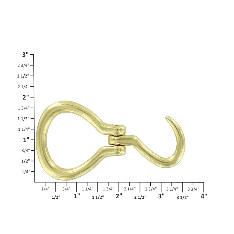 B3301 1 1/4" Natural Brass, Hoof Pick Buckle, Solid Brass-LL