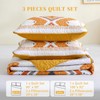Heymybed Boho Quilt Set King Size, Aztec Texture Coverlet Burnt