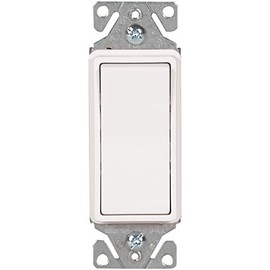 Eaton 7511W 15 Amp 120/277V Heavy-Duty Grade Single-Pole Decorator Lighted Switch with Back & Push Wire Without Wallplate, White