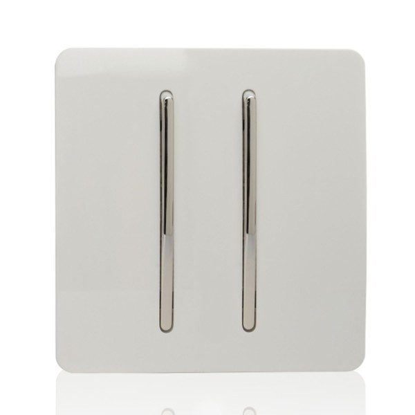 Trendi 2 Gang 1 Way Artistic Modern Glossy 10 Amp