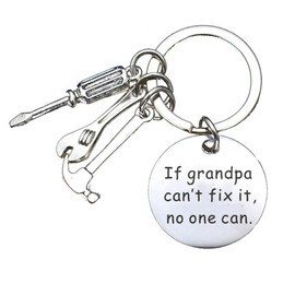 Grandpa Gifts from Granddaughter Grandson - If Grandpa Cant Fix It No One Can Keychain Gift for Birthday Christmas Father's Day Gifts for Grandfather