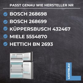 Lichtblau Fridge Door Hinge Set of 3 268698, 00268698, 268699, 00268699 I Suitable for Bosch and Siemens I Miele Set of 3 5554870, Küppersbusch 432467 Hinge Set for Fridge Door