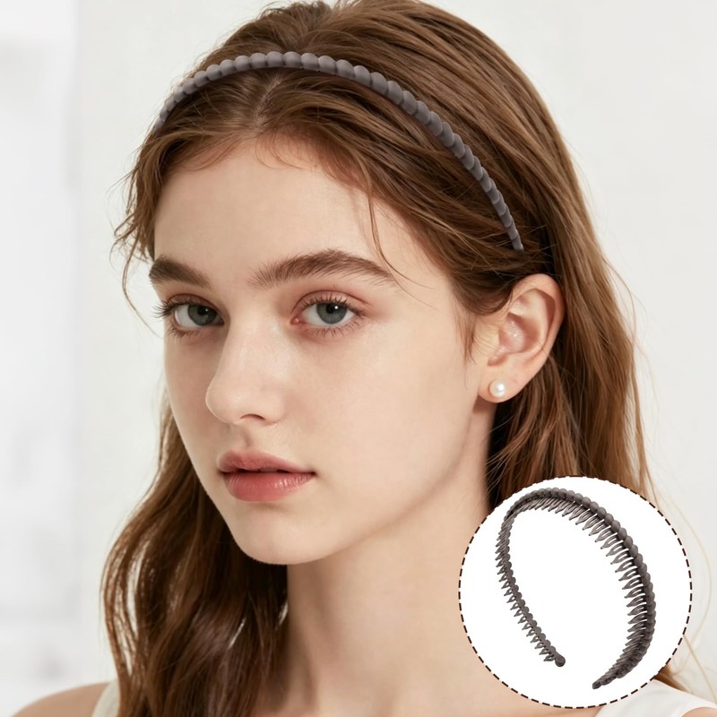 CAVIXO 4 Pack Headbands with Teeth Non-Slip Plastic for Women