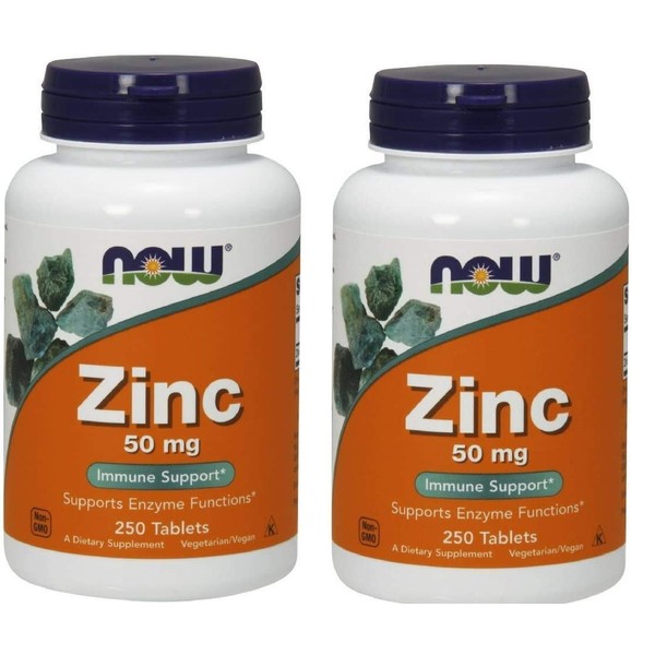 Now Foods Zinc Gluconate 50 mg Tabs - 50 mg - 250 ct - 2 pk