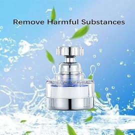 360° Rotating Faucet Filter for Kitchen and Bathroom - Remove Heavy Metals and Hard Water With 2 Replaceable Filter Elements