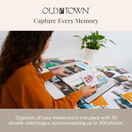 Old Town 2-Pack Bonded Leather Photo Albums, Multi Size Photo Album 5x7 & 4x6 Slots, Acid-Free Photo Album 4x6 300 Photos or 100 5x7 Photos, 50 Double-sided Welded Pages, Burgundy