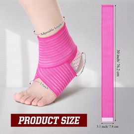 Junkin 2 Pairs Kid's Ankle Support Brace Elastic Ankle Compression Sleeve Neoprene Wraps Adjustable Sports Foot Brace Protector Breathable Calf Ligament Compression Bandage(Pink)