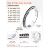Silvora 925 Silber Spinner Fingerring zum Stressabauen 3.5mm breit Fidget