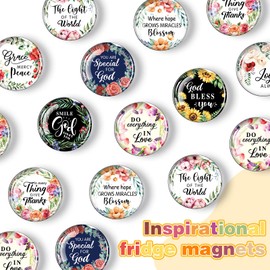Weewooday 10 Pieces Inspirational Fridge Magnetic Motivational Glass Refrigerator Magnets Locker Decorative Quote Kitchen Magnets Affirmation Decor Accessories(Inspirational Pattern)