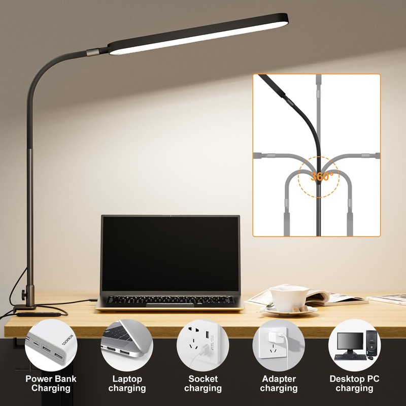 SKYLEO Led Desk Lamp - Desk Light for 33.5" Tall