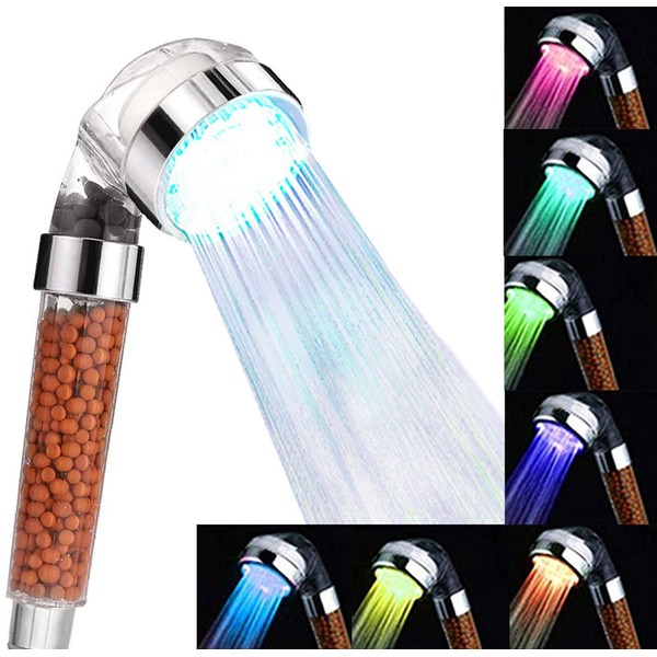 Shower Head, High Pressure Boosting Water Saving, Led Shower Head