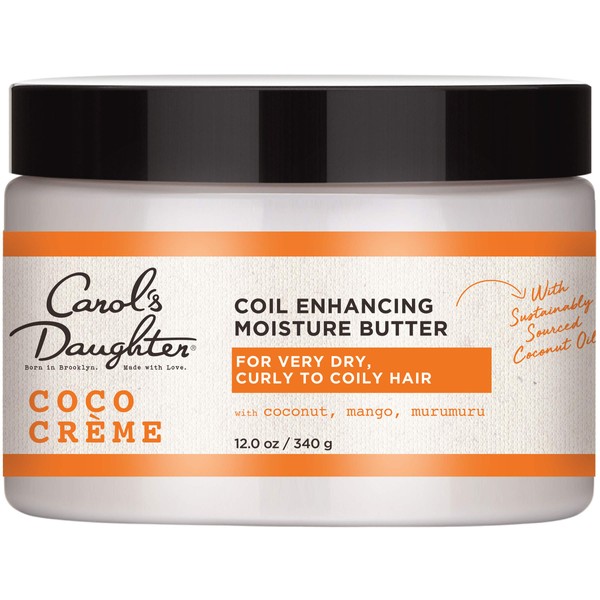Curly Hair Products by Carol's Daughter, Coco Creme Coil Enhancing Moisture Butter For Very Dry Hair, with Coconut Oil and Mango Butter, Paraben Free and Silicone Free Butter for Curly Hair, 12 Ounce