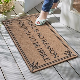Lzuso Front Door Mat Welcome Mats 18" × 28" Durable Funny There is No Reason for You to Be Here Outdoor Indoor Mat for Entrance with Natural Rubber Backing, Ideal for Home Patio High Traffic Area