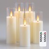 Yeelida Acrylic Flameless Flickering Candles with Remote Control and Timer,