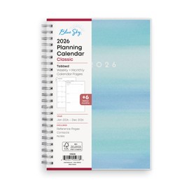 Blue Sky 2026 Weekly and Monthly Planner Calendar, January 2026 - December 2026, 5" x 8", Flexible Frosted Cover, Laminated Tabs, Durable Twin Wire Binding, Chloe