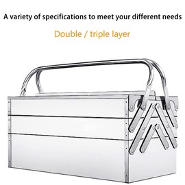 Metal Cantilever Tool Box, Multifunctional High Hardness Easy to Clean Portable Retractable Cantilever Tool Box Organizer for Auto Maintenance (460)