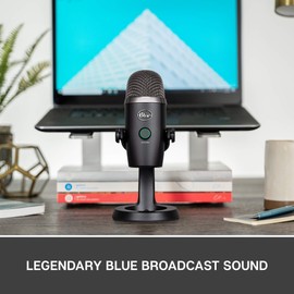 Blue Yeti Nano Premium USB Mic for Recording, Streaming, Gaming, Podcasting on PC and Mac, Condenser Microphone with Blue VO!CE Effects, Cardioid and Omni, No-Latency Monitoring - Black
