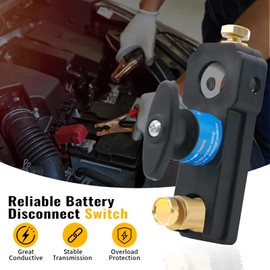 Battery Disconnect Switch 12V/24V, Heavy Duty Car Battery Disconnect Switch Universal Power Cut Off Switches for RV, Truck, Marine, Boat (Rectangle-2Pcs)