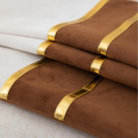 Khxriypha Set of 2 Velvet Decorative Throw Pillow Covers Black White Patchwork with Gold Leather Pillow Covers 18 × 18 Inch Cushion Covers Decor Living Room Sofa Bedroom Car-Brown